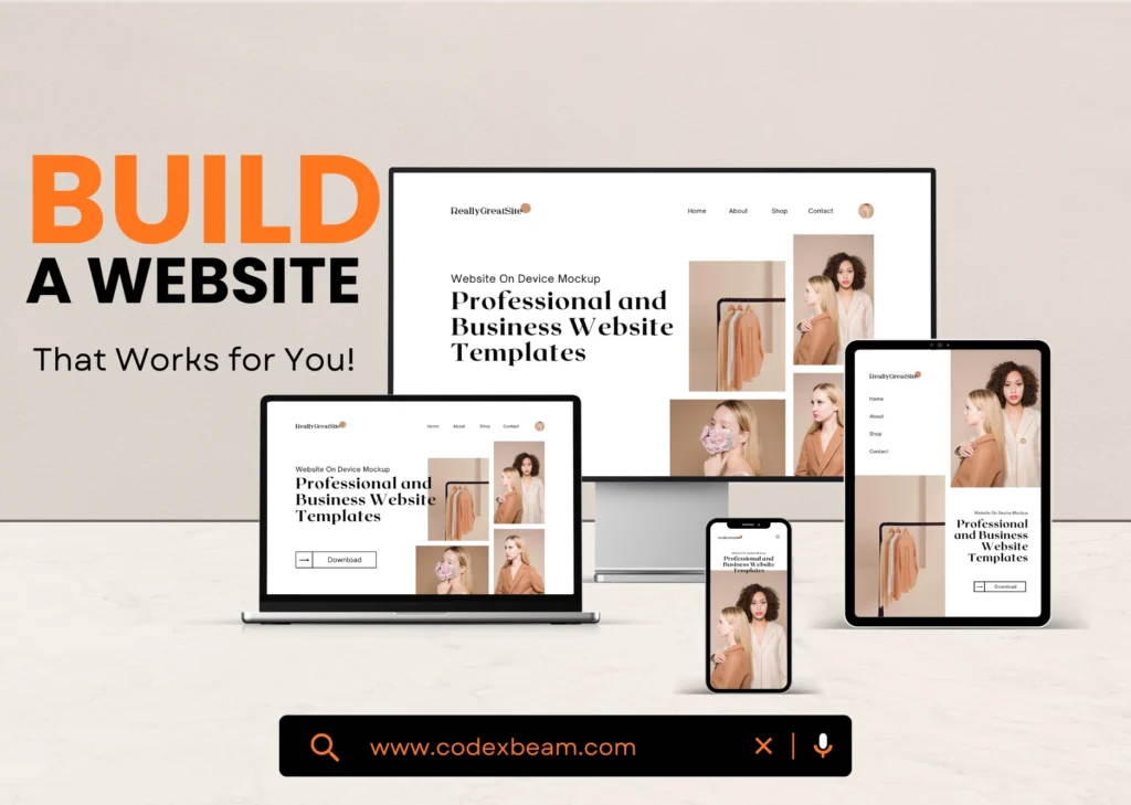Professional web developer coding a responsive website on a laptop