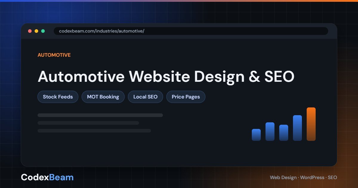Automotive website design and SEO for dealerships and garages by CodexBeam