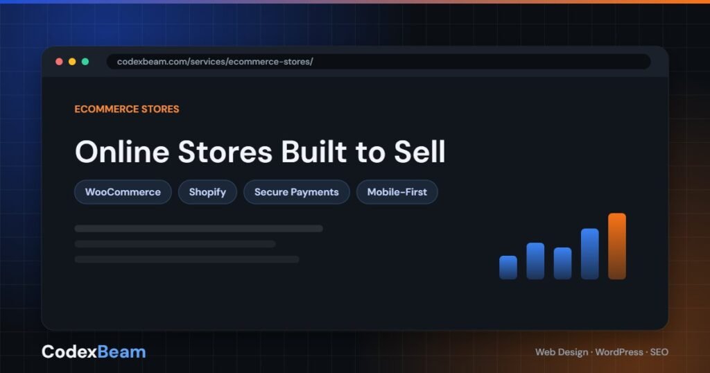eCommerce stores built by CodexBeam — WooCommerce and Shopify with secure payments and mobile-first checkout