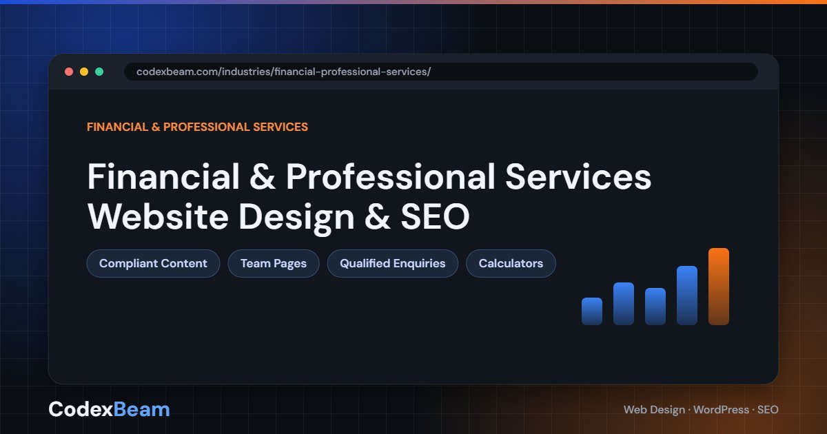 Financial & professional services website design and SEO by CodexBeam