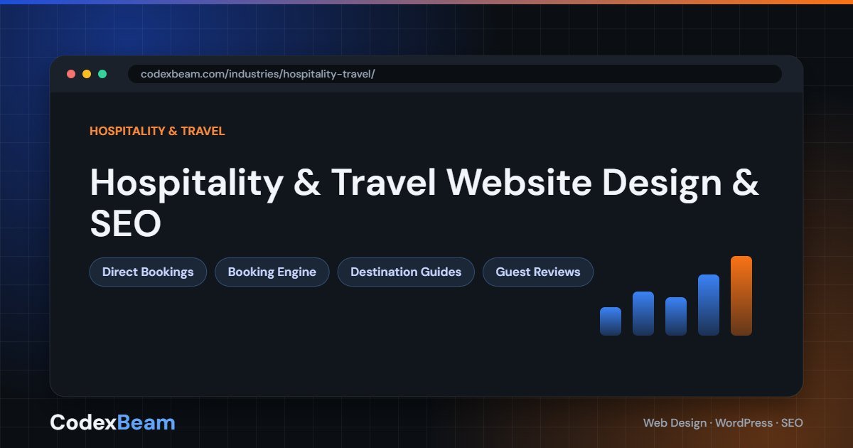 Hospitality & travel website design and SEO by CodexBeam