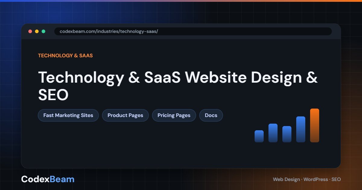 Technology & SaaS website design and SEO by CodexBeam